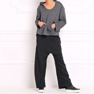 ADEPTT HandmadeDrop Crotch Baggy Wude Leg Pants Sweatpants in Gray size Small